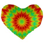 Kaleidoscope Background Mandala Red green Large 19  Premium Heart Shape Cushions