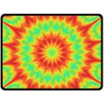 Kaleidoscope Background Mandala Red green Double Sided Fleece Blanket (Large) 