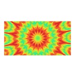 Kaleidoscope Background Mandala Red green Satin Wrap