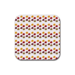 Autumn Leaves Rubber Coaster (square)  by Mariart