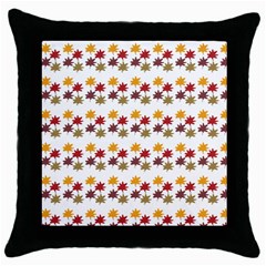 Autumn Leaves Throw Pillow Case (black) by Mariart