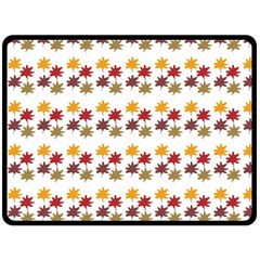 Autumn Leaves Fleece Blanket (large)  by Mariart