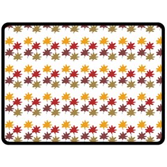 Autumn Leaves Double Sided Fleece Blanket (large)  by Mariart