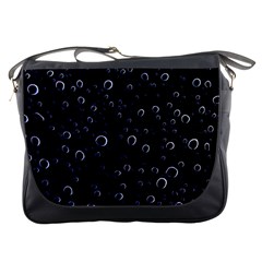 Blued Dark Bubbles Print Messenger Bag by dflcprintsclothing