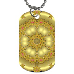 Pattern Background Gold Golden Dog Tag (one Side) by Pakrebo