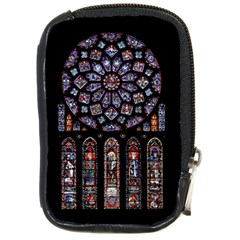 Rosette Cathedral Compact Camera Leather Case by Pakrebo