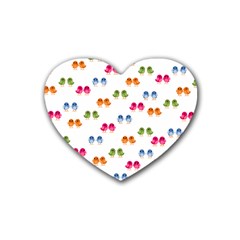 Tweet-hearts Pattern Rubber Coaster (heart)  by WensdaiAmbrose