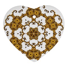 Fractal Tile Construction Design Heart Ornament (two Sides) by Pakrebo