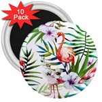 Rose flamingo 3  Magnets (10 pack) 