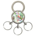 Rose flamingo 3-Ring Key Chains