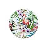 Rose flamingo Rubber Coaster (Round) 