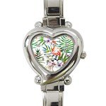 Rose flamingo Heart Italian Charm Watch