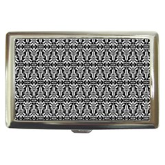 Black And White Filigree Cigarette Money Case by retrotoomoderndesigns