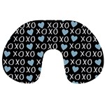 XO Valentines day pattern Travel Neck Pillows Back