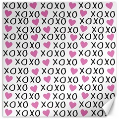 Xo Valentines Day Pattern Canvas 16  X 16  by Valentinaart