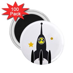 Spacecraft Star Emoticon Travel 2 25  Magnets (100 Pack)  by Wegoenart
