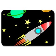 Planet Rocket Space Stars Large Doormat  by Wegoenart