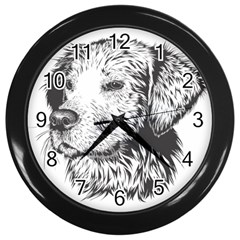Dog Animal Domestic Animal Doggie Wall Clock (black) by Wegoenart