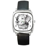 Dog Animal Domestic Animal Doggie Square Metal Watch Front