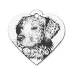 Dog Animal Domestic Animal Doggie Dog Tag Heart (Two Sides)