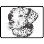 Dog Animal Domestic Animal Doggie Fleece Blanket (Large) 