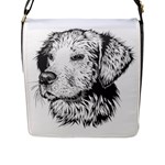 Dog Animal Domestic Animal Doggie Flap Closure Messenger Bag (L)
