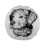 Dog Animal Domestic Animal Doggie Standard 15  Premium Flano Round Cushions