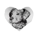Dog Animal Domestic Animal Doggie Standard 16  Premium Flano Heart Shape Cushions