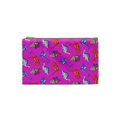 Dinosaurs - Fuchsia Cosmetic Bag (small) by WensdaiAmbrose