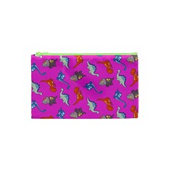 Dinosaurs - Fuchsia Cosmetic Bag (xs) by WensdaiAmbrose