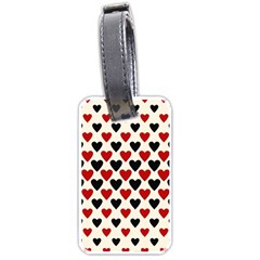 Red & Black Hearts - Eggshell Luggage Tags (one Side)  by WensdaiAmbrose