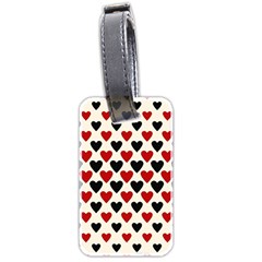 Red & Black Hearts - Eggshell Luggage Tags (two Sides) by WensdaiAmbrose