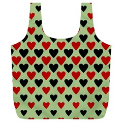 Red & Black Hearts - Olive Full Print Recycle Bag (xl) by WensdaiAmbrose