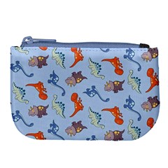 Dinosaurs - Baby Blue Large Coin Purse by WensdaiAmbrose