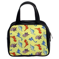 Dinosaurs - Yellow Finch Classic Handbag (two Sides) by WensdaiAmbrose