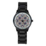 Pattern Wallpaper Background Stainless Steel Round Watch