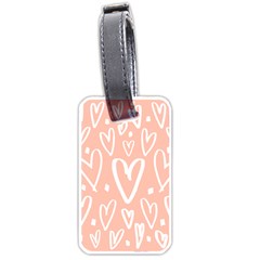 Coral Pattren With White Hearts Luggage Tags (one Side)  by alllovelyideas