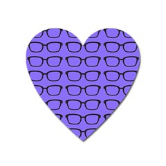 Nerdy Glasses Purple Heart Magnet by snowwhitegirl