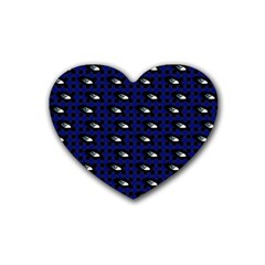 Eyes Blue Plaid Heart Coaster (4 Pack)  by snowwhitegirl