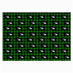 Eyes Green Plaid Large Glasses Cloth (2-Side) Front