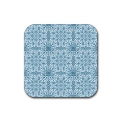 Ornamental Blue Rubber Coaster (square)  by snowwhitegirl