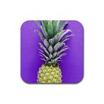 Pineapple Purple Rubber Coaster (Square) 