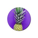Pineapple Purple Rubber Coaster (Round) 