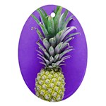 Pineapple Purple Oval Ornament (Two Sides)