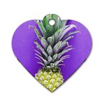 Pineapple Purple Dog Tag Heart (One Side)