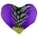 Pineapple Purple Large 19  Premium Heart Shape Cushions