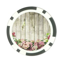 Floral Wood Wall Poker Chip Card Guard by snowwhitegirl