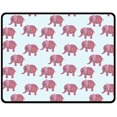 Pink Flower Elephant Fleece Blanket (medium)  by snowwhitegirl