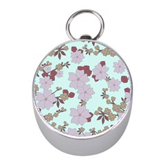 Vintage Floral Lilac Pattern Mini Silver Compasses by snowwhitegirl