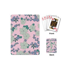 Vintage Floral Lilac Pattern Pink Playing Cards (mini) by snowwhitegirl